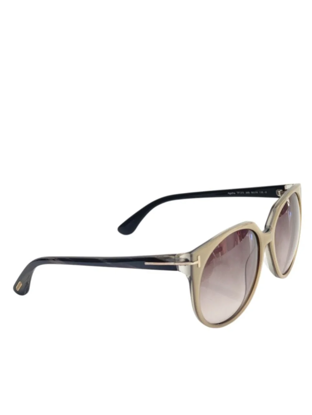 TOM‎ FORD Agatha TF370 Sunglasses Beige Brown Blue 56 mm